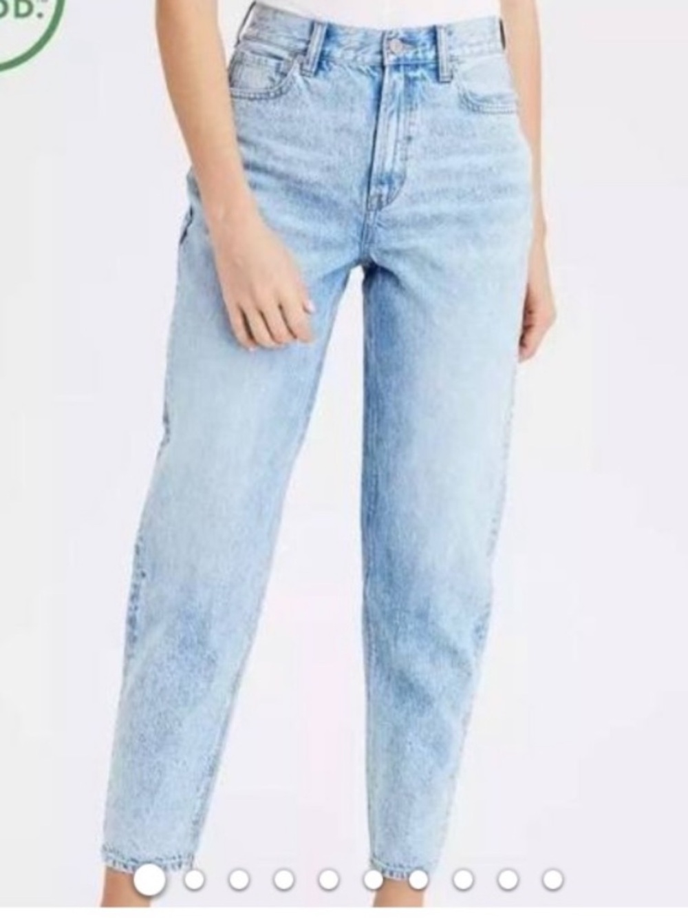 American Eagle Relaxed Mom Jeans Light Blue Wash Rigid Size 2